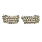 Pair Of Vintage Clear Rhinestone Cluster Gold Tone Shoe Clips