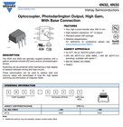 10x 4n33 Vishay Photodarlington Optocoupler Dip-6 Ctr   500  5 3kvrms Bvceo 30v