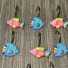 Vintage Tropical Fish Shower Curtain Hooks Nautical Sea Ocean Decor  11  Resin