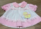 Vintage Mayfair Newborn Pink Duck Pull Toy 2 Pc Baby Outfit Bloomers Set