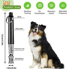 2pc Dog Training Whistle Ultrasonic Obedience Stop Barking Pet Sound Pitch Black