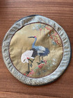 Vintage Chinese Embroidered Silk Roundel-13 Inches Diameter