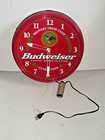Budweiser Classic American Lager Light Up Wall Clock  Brewery Fresh Taste  Works