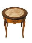 Antique French Louis Xv Style Marble Top Walnut Coffee Table With Ormolu Brass