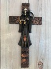 Santa Muerte Color Black 11 x6  Holy Death Statue  Magic   Cross   Curada  negra