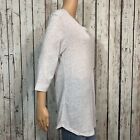 Asos Scoop Neck Long T-shirt Tee Small Semi Sheer Heather Gray 3 4 Sleeve