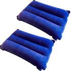 2x Inflatable Pillows Blow Up Travel Cushions Neck Rest Support Camping Flight