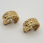 Vintage Gold Tone Hoop Earrings Chunky Rhinestones Clip On 80s 90s Avon Signed 