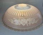 Vtg Art Deco Semi Flush Mount Glass Ceiling Light Fixture Pink 20s 30s 40s 14 d
