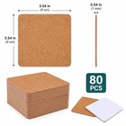 80 Self-adhesive Cork Squares 3 5 X 3 5 cork Backing Sheets For Coasters Wood