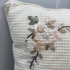Vintage Needlepoint Ribbon Flowers Pillow 14   x14    Ribbon Flowers Throw Pillow