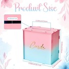Pink And Blue Wedding Card Box Pvc Gift Money Holder Gold Letters Party Decor
