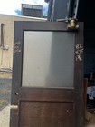 Vintage C1880 Quartersawn Oak Door Privacy Glass 81x36 Corbin Hrdwre Factory1900