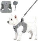 Plush Small Dog Harness And Leash Set  Warm Fleece No Pull Puppy Vest For Win   