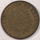 1866 Two Cent Piece Almost Uncirculated Au Coin  Issues  16742