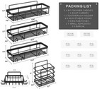 5 Packs Bathrooms Shower Caddy Shelf Wall Mounted Organizer Rack Storage Holder 