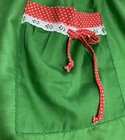 Vintage Handmade Apron Green Red Polka Dot Retro Kitchen Cottagecore