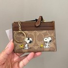 Coach X Peanuts Mini Skinny Id Case In Signature Canvas With Snoopy Print Cbt14