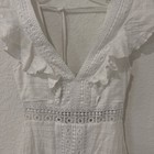 Blue Rain White Lace Ruffle V-neck Open Back Zip Romper Women s Xs