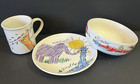 Pier 1 Childrens Dish Set  Jungle Animals Cup Bowl Plate Colorful Monkey Giraffe