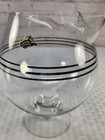 Vintage West Virginia Glass Footed Cocktail Martini Pitcher Silver Platium Rings