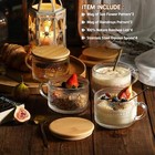 4pcs Vintage Coffee Mugs Set With Bamboo Lids   Spoons  14oz Embossed Glass Cups