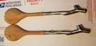 Heavy Wood And Metal Salad Utensil Set Tree Branch Form