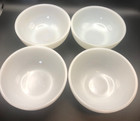 4 Anchor Hocking Fire King White Milk-glass Ovenware Bowls