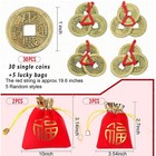 30 Pieces Chinese Feng Shui I-ching Coins Fortune Good Luck Traditional Red 