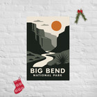 Big Bend Travel Poster Vintage Style Mid Century Modern Matte Print