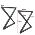 Heavy Duty Metal Table Legs 28   X 24   Cast Iron Industrial Desk Base For