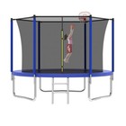 8ft Trampoline Kids W  Safety Net Basketball Hoop Heavy Duty Outdoor Use