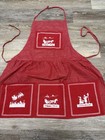 Vintage Mcm 1950s Adorable Christmas Hostess Apron Santa Carolers Sleigh Euc