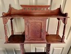 Antique Scroll Cut Fretwork Mahogany  Ornate Wall   Trinket Shelf