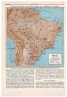Varied Expanse Of Brazil South America Small Vintage Map 1922   1948 Print