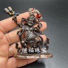 Alloy Yellow Jambhala Mini Buddha Figurine Handheld Pocket Statue Chinese Decor