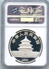 China 1991 Silver 1 Ounce  Panda 10 Yuan Coin   Ngc Proof Pf-68 Ultra Cameo