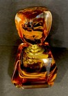 Vtg Art Deco Amber Parfume Bottle Swirls Heavy Beautiful 4 5x3 5x3   