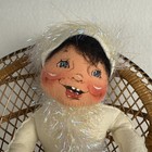Vtg 1998 Annalee  Elf Pixie White Tinsel Flocked Poseable Doll Lg 20  Christmas