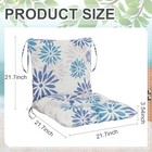  4 Pcs Outdoor Patio Chair Cushions With Back  Plantain Leaf Blue And White