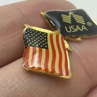 Usaa And Us Crossed Flag Lapel Pin Enamel Pin Gold Tone American Friendship
