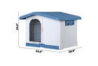 Large Plastic Dog House Indoor Outdoor Dog Kennel Waterproof Puppy Shelte Blue