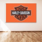 Harley Davidson Logo 3x5 Ft Flag Motorcycle Banner Polyester Garage Sign