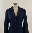 Rj Classics Prestige Women 6r Navy Windowpane Wool 3 Button Equestrian Show Coat