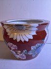 Vintage Colorful Floral Chinoiserie Ceramic Porcelain Planter