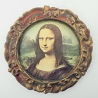Vtg Gold Gilt Baroque Style Framed Mona Lisa Print Hong Kong Wall Art Picture