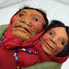 Antique Skookum Style Doll Mother And Papoose Multi Wool Blanket Mary Frances
