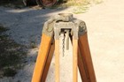 Vintage Wooden And Brass Tripod Transit Stand Surveyors Equipment Adj Height