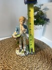 Vintage Bisque Ceramic Figurine  Boy With Flowers 7 