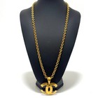 Chanel 94p Coco Mark Cc Logo Necklace Gold Matelasse Accessory Authentic Japan